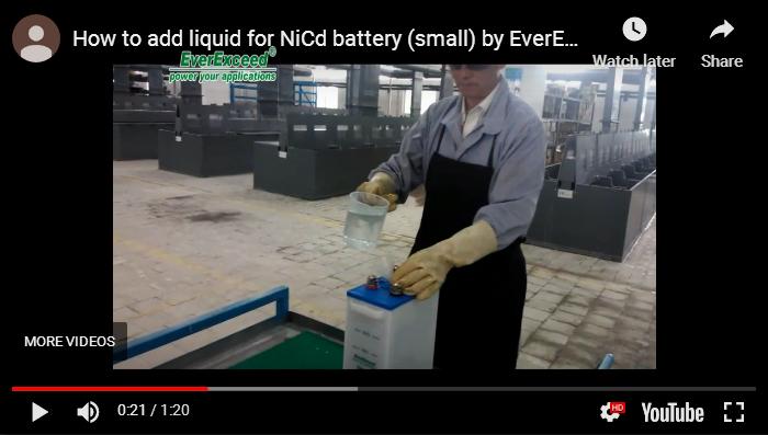 如何添加液体为镍镉电池(小)EverExceed吗