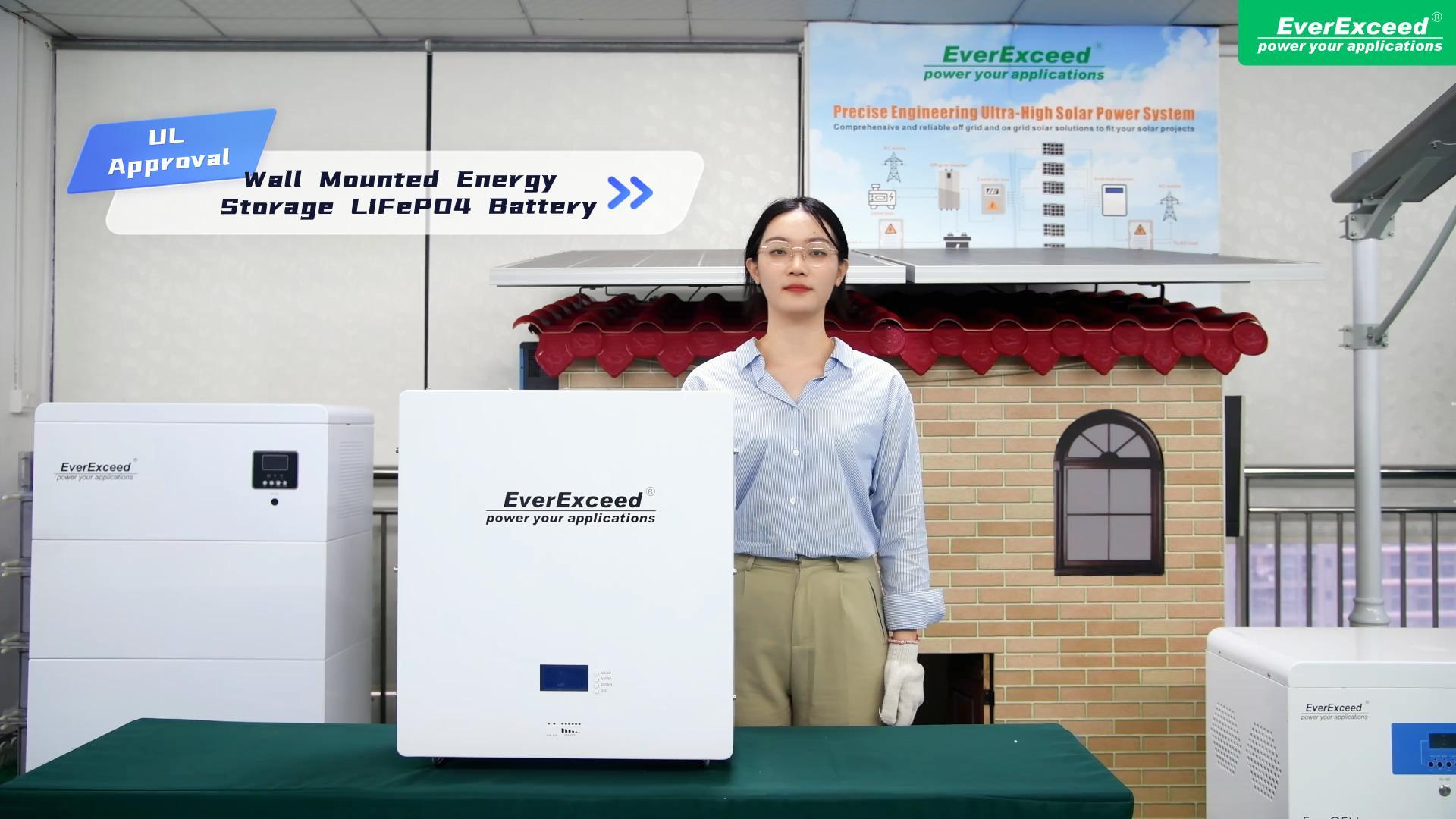 Wandmontierter Energiespeicher LiFePO4-Akku麻省理工学院UL-Zulassung