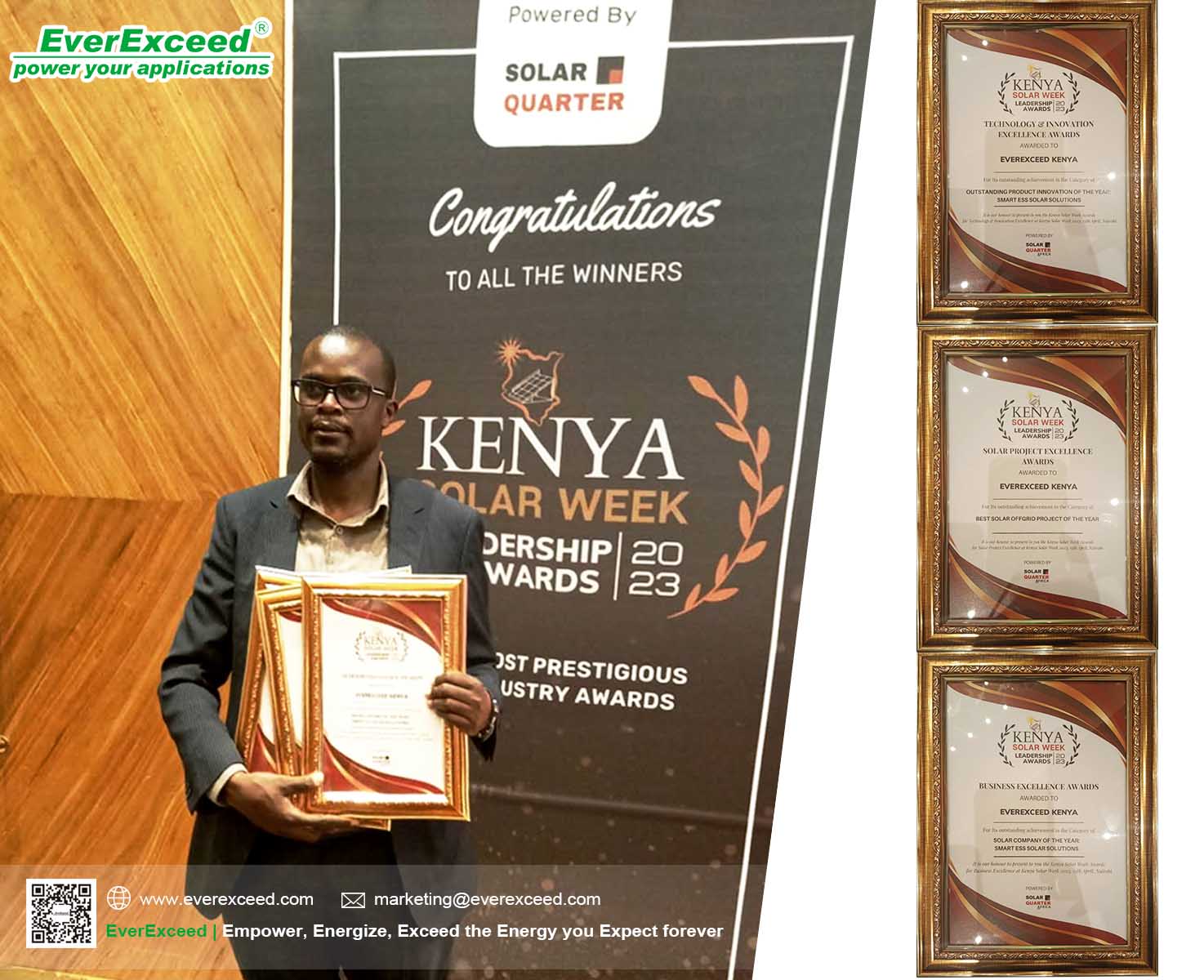 EverExceed肯尼亚在2023年肯尼亚太阳能周赢得三个卓越奖